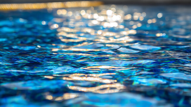Ripples in a blue water pool emphasizing industrial strength and manufacturing