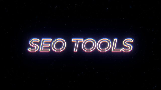 Technical SEO Neon Sign Text with Classic Retro Theme.