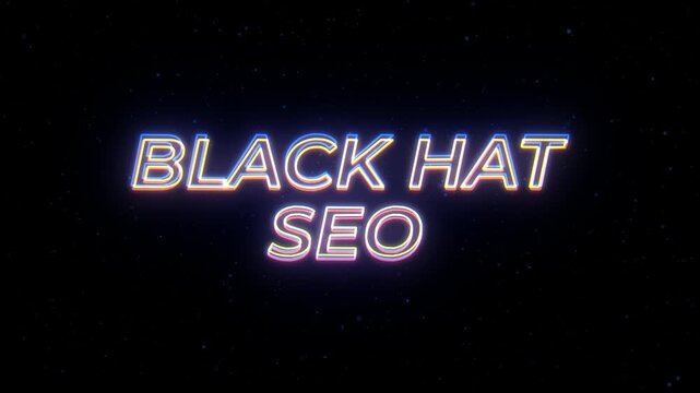 Black Hat SEO Neon Sign Text with Classic Retro Theme