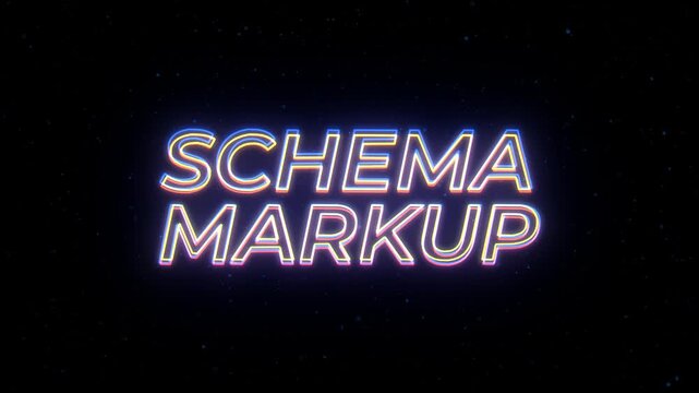 Schema Markup Neon Sign Text with Classic Retro Theme.