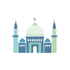 Fototapeta premium Islamic Mosque Icon - a stylized representation of a mosque with domes and minarets