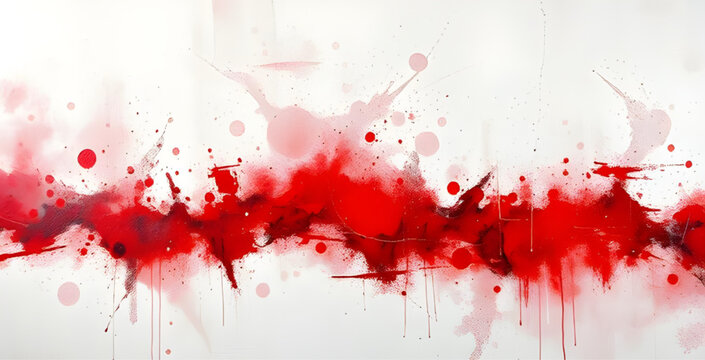abstract painting, red splatter, paint drips, geometric shapes, expressionist art, modern canvas, artistic texture, creative design, white background, paint splash, abstract composition, contemporary 