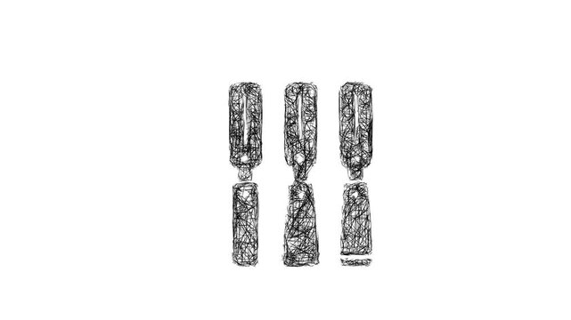 Sketch chisel icon animation - smooth progressive reveal