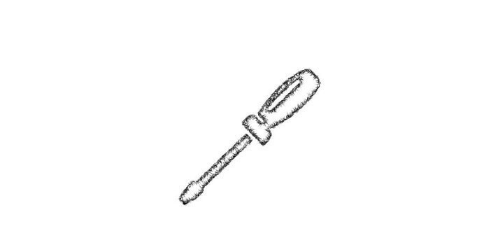 Sketch screwdriver icon animation - smooth progressive reveal