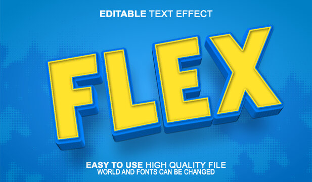  Flex Elastic Dynamic Fluid Motion Typography Design Vector Fully Editable Smart Object Text Effect