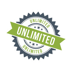 Obraz premium Unlimited Stamp, Unlimited Grunge Round Sign