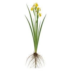 Fototapeta premium A green plant with yellow flowers