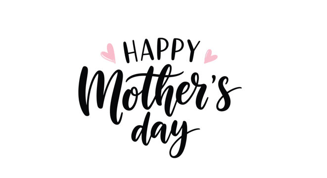 Elegant hand lettered 'happy mother's day' calligraphy design for celebrations and greetings