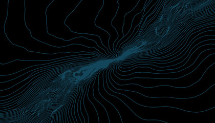 Obraz premium Abstract Visualization of Flowing Blue Lines on Black Background Representing Dynamic Movement, Energy, and Motion in a Simplistic and Futuristic Style