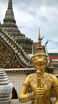 Golden Guardian Statue at the Grand Palace (Bangkok, Thailand)