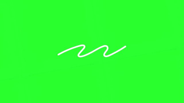 A video showcasing a white squiggly line on a green background