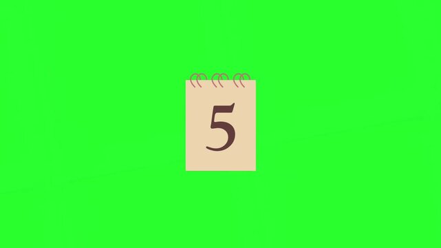 A video showcasing a calendar page with the number 2 on a green background