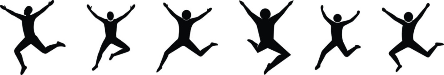 Jumping Person Vector Icon Silhouette © kalpona 