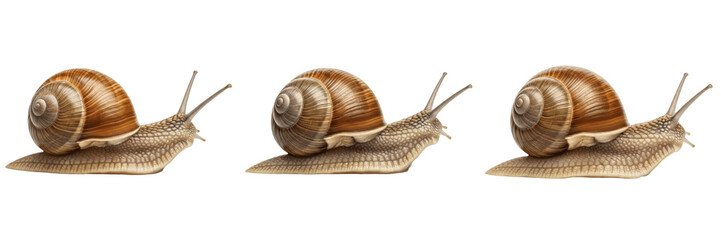 Set and collection of snail mollusk isolated on white transparent png background © Hanoman