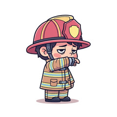 Fototapeta premium Caucasian male fireman in uniform.