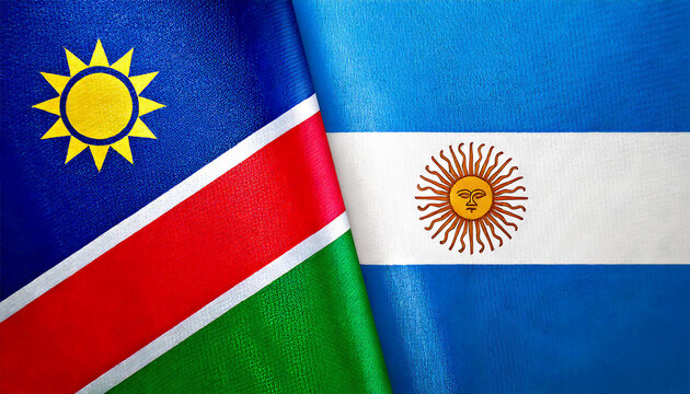 アルゼンチンの国旗とナミビアの国旗(Argentina flag & Namibia flag.)
