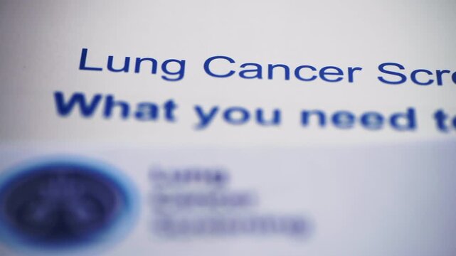 A macro close up of a letter and information for lung cancer screening.