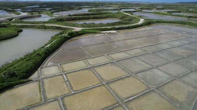 Salt marshes of Gu&eacute;rande in France, called the White Land