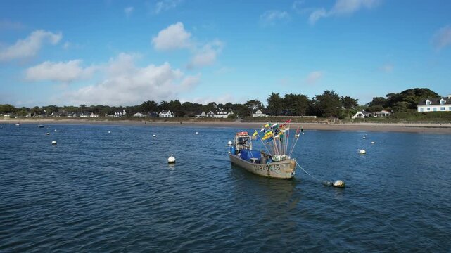 A fishing boat at Mesquer, France