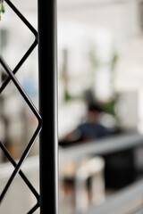 Start up unicorn business office with employee working on blurred background. Company executive...