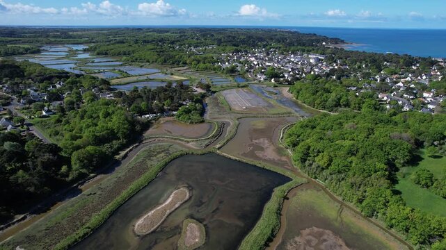 Salt marshes of Mesquer in France