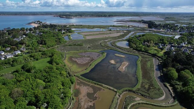 Salt marshes of Mesquer in France