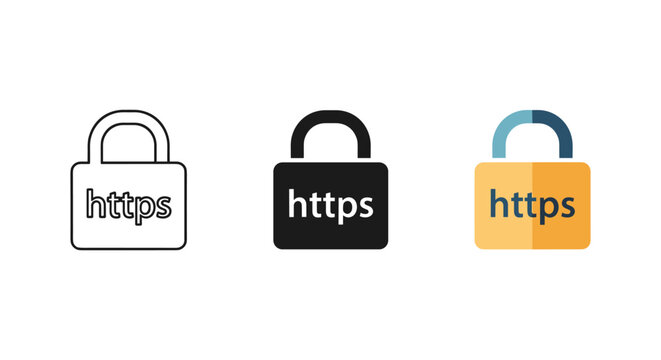 https padlock icons in white, black, and yellow