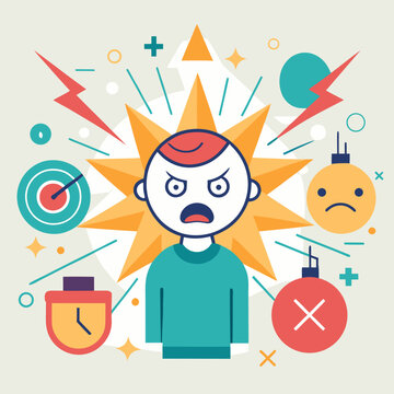 Angry person experiencing an explosive emotional outburst