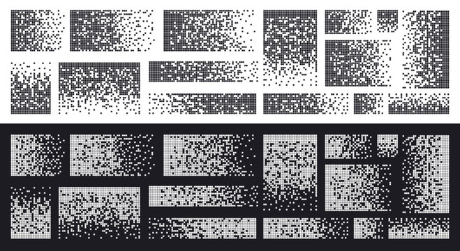 Pixel Halftone Banner Set Abstract