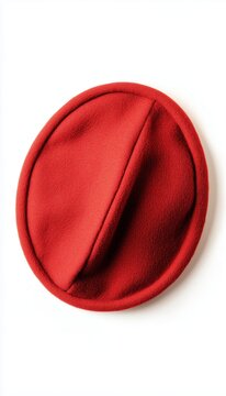 A stylish red beret isolatd on white background, perect for adding a touch of rench flair to any outfit