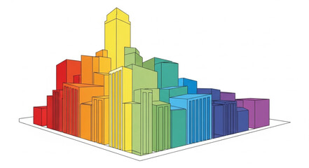 Fototapeta premium Colorful 3D Bar Chart Representing Data Growth.