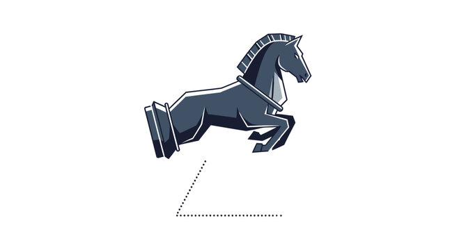 Dark Gray Horse Figurine Jumping High.