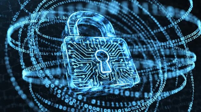 Digital padlock with circuit board design.