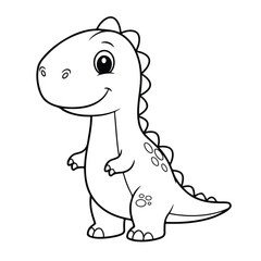 Naklejka premium Friendly Dinosaur Cartoon Character Standing