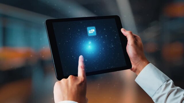 FAQ and online help icons show question, answer, and support system. FAQ improves online help experience, customer service quality, and FAQ knowledge access. Gist