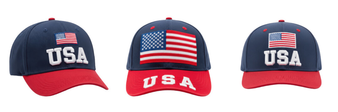 American Flag USA Baseball Cap PNG, Patriotic United States Hat Clipart, Red White and Blue Fashion Illustration, Summer Travel Headwear Graphic, American Spirit Design Art