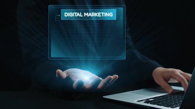 Digital marketing strategy broken down into categories: web, SEO, content, social media, and advertise. Digital tools enhance online marketing success across digital platforms. Elide