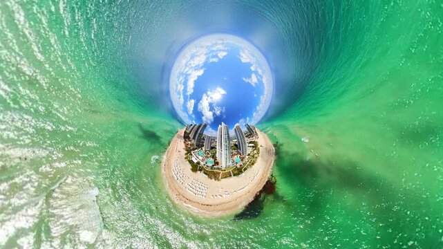 Aerial drone footage distortion warp