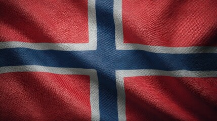 Fototapeta premium Norwegian flag static rigid display