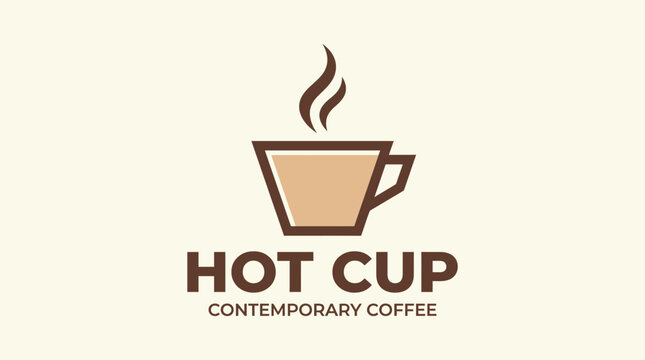 Modern Coffee Cup Logo Design.