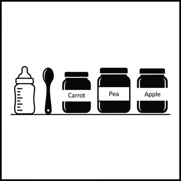 Baby food and bottle baby bottle spoon baby food jars carrot
