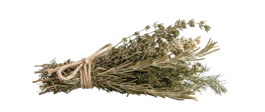Dried Herb Bundle Rosemary Thyme Tied with Twine