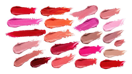 Fototapeta premium Swatches of Lipstick Colors on White Background