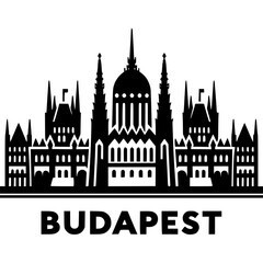 Fototapeta premium Budapest Skyline Icon Vector