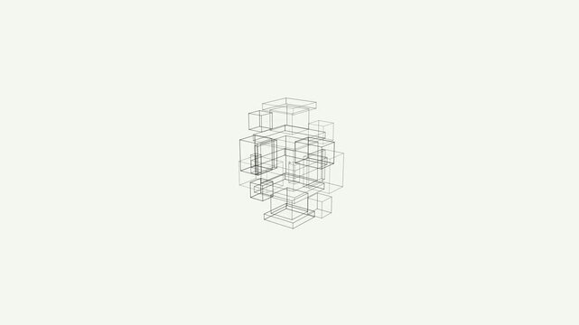 Engine Block Abstract Animation for Technology and Engineering Concept
