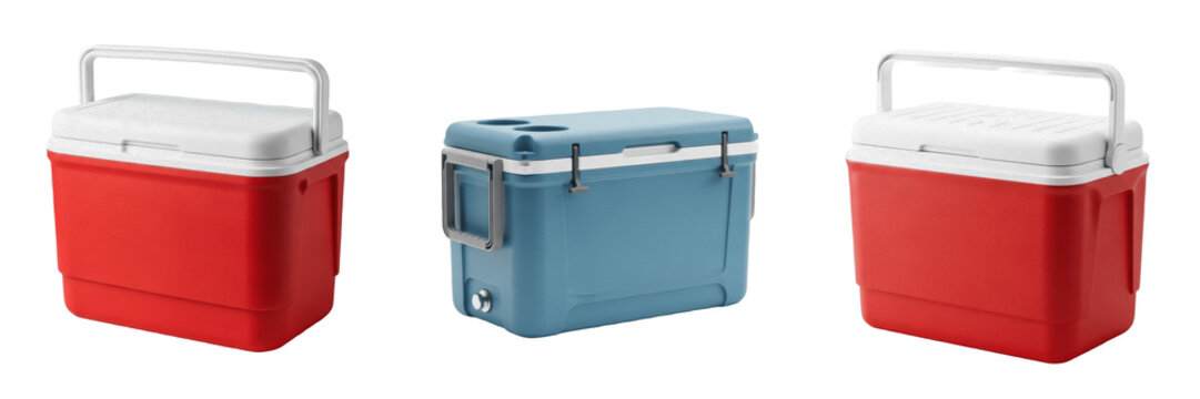 Blue Portable Cooler Box PNG, Picnic Outdoor Camping Equipment Clipart, Ice Chest Food Storage Illustration, Travel Cooler Box Graphic, Summer Vacation Design Element Art