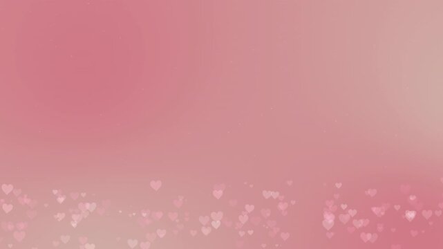 Floating hearts pink gradient background romantic valentines day