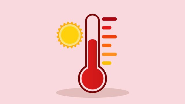 Global Warming Heat Thermometer: Rising Temperature, Climate Change, Hot Weather Illustration