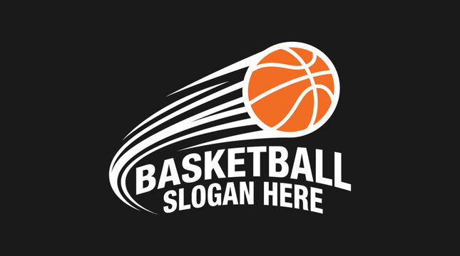 Dynamic Basketball Logo Design with Motion Trails.
