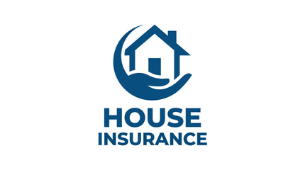 Fototapeta premium House Insurance Logo with Hand and Home Symbol.